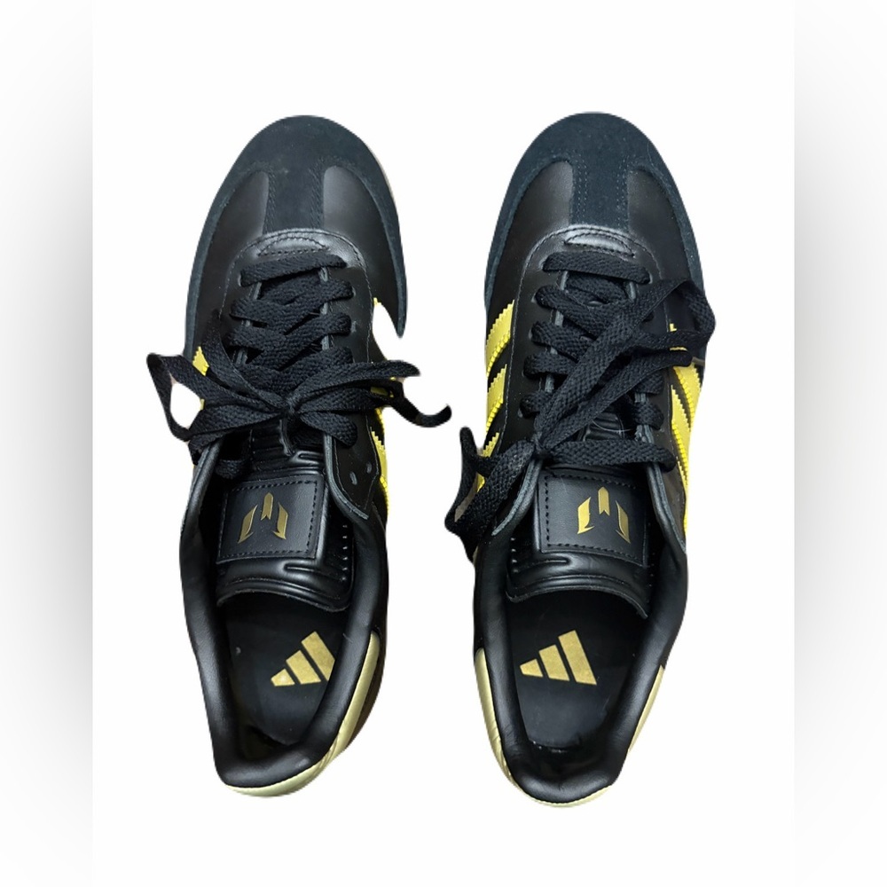Limited Edit. adidas X Messi Men's Samba Indoor Soccer Shoes Size 7.5 Black/Gold - Picture 2 of 7